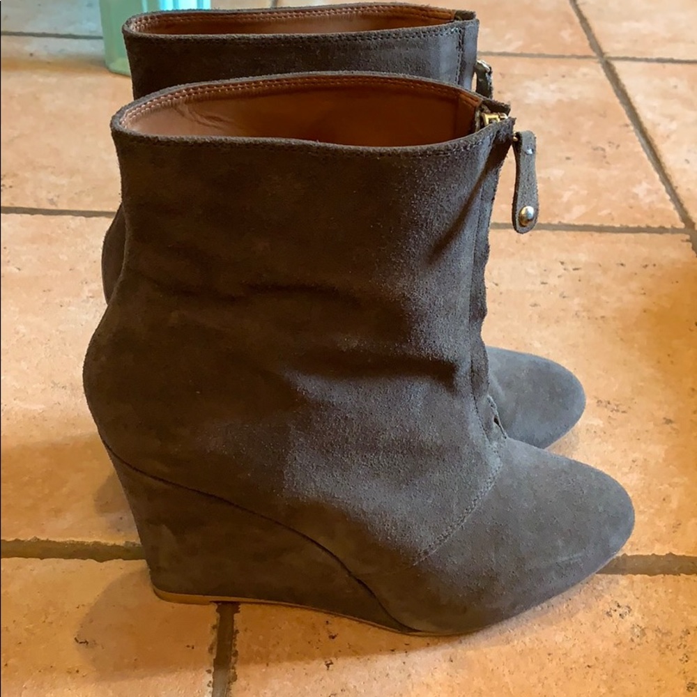 Zara Basic Collection Suede Wedge Booties - image 2